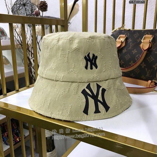 NY男女同款帽子 MLB做舊刺繡漁夫帽遮陽帽  mm1450